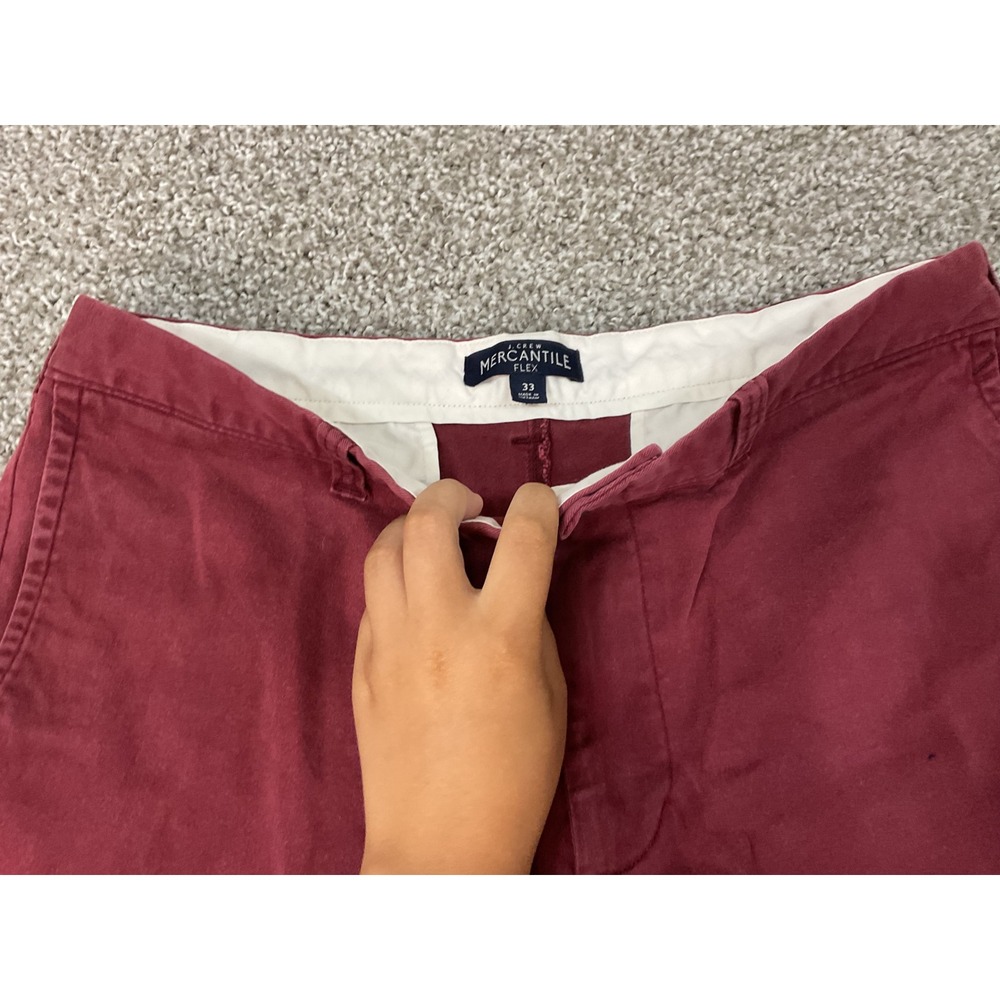 J.Crew Mercantile Flex Chino Shorts Mens 33 Burgundy Good Stretch Cotton - Picture 3 of 7
